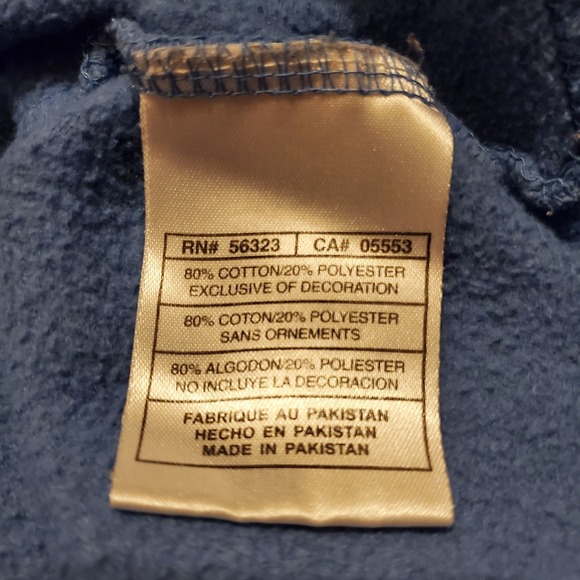 Vintage‎ Nike Hoodie Sweatshirt Boys Medium Blue Distressed Big Swoosh Y2K - Picture 10 of 12